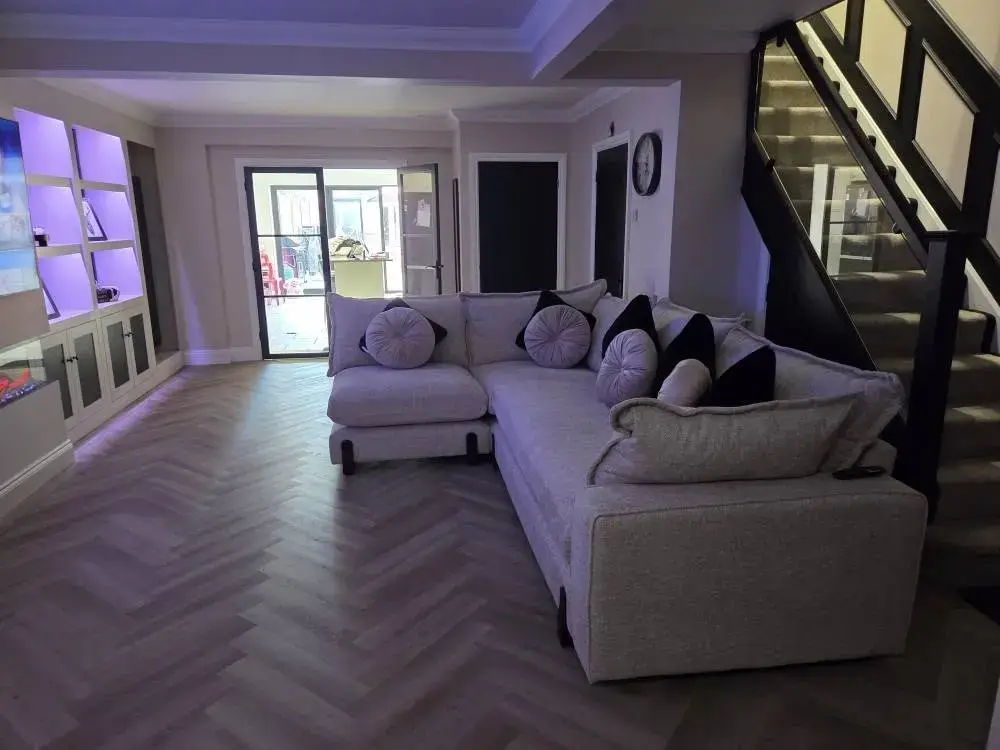 garage conversion specialists in surrey completing modern open-plan living space