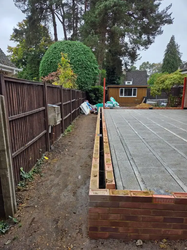 Preparing The Ground For New Double Storey Extension In Camberley 2 groundworks camberley concrete foundations