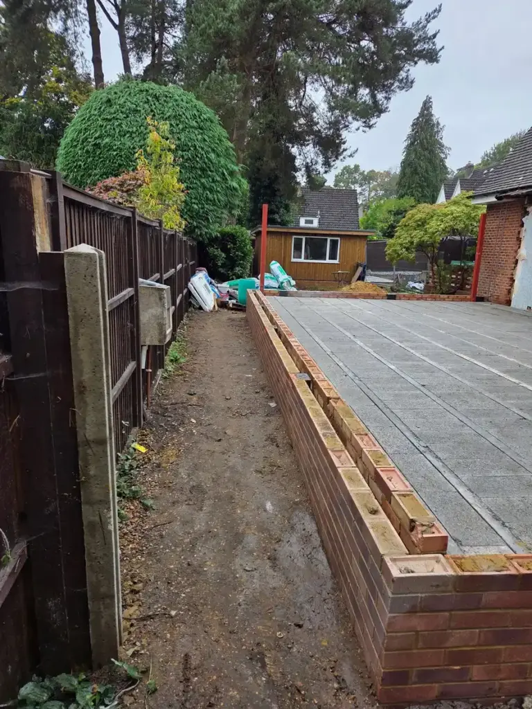 Preparing The Ground For New Double Storey Extension In Camberley 5 groundworks camberley extension foundations