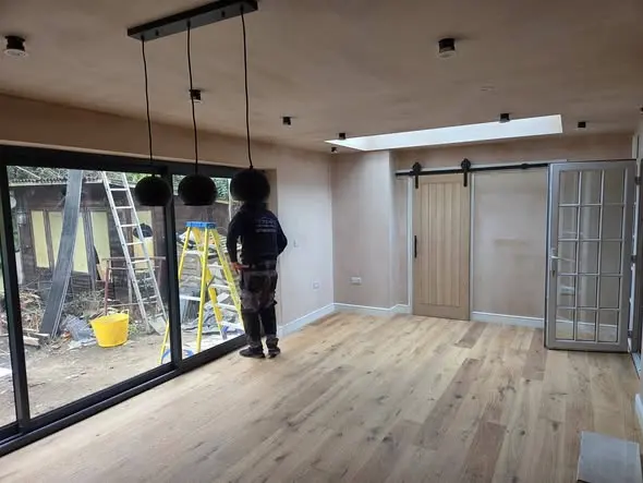 Harpers Home Developments 6 finished kitchen and dining area inside house extension in west byfleet