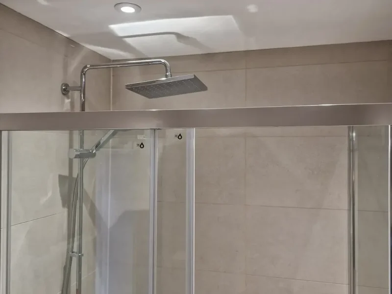 Bathroom Renovations 7 modern bathroom renovation with glass shower screen and lighting