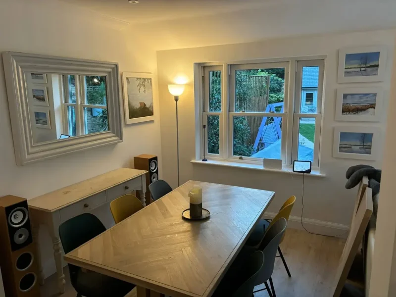 Bespoke Kitchens 7 bespoke kitchen installation with bright dining area and garden doors