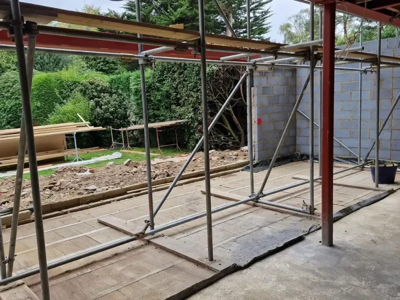 Structural Works 6 new build contractors in surrey working on structural steel frame